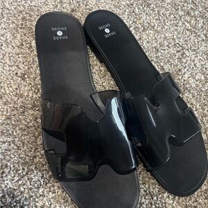 Shade & Shore Black H-Style Sandals